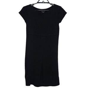 Womens Theory Dress Size Small Black Wool Nylon Blend Empire Waist Short Sleeve